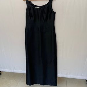 Teri Jon Rickie Freeman Navy Sleeveless Scoop Neck Silk Wool Evening Gown 12